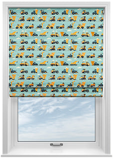 Construction Crew, Digger - Motorised Roman Blind